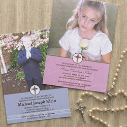 Special Day Custom Photo First Communion Invitations