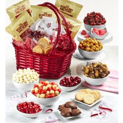 Deluxe Heart Great Foods Gift Basket