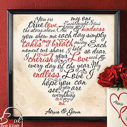 Personalized Valentine Heart Canvas