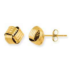 10 Karat Yellow Gold Love Knot Stud Earrings