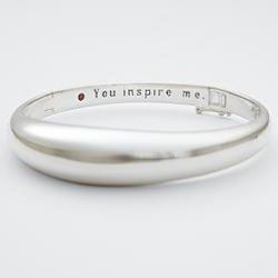 Inspiration Quote Bangle with Cabachon Moonstone