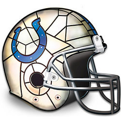 Indianapolis Colts Stained-Glass Design Helmet Lamp