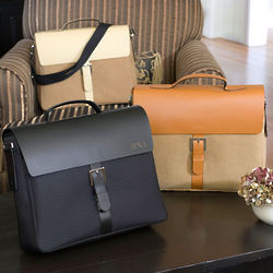 City Style Personalized Leather Briefcase