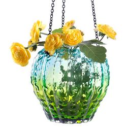Hanging Blue and Green Glass Vase