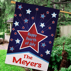 Personalized Happy 4th House Flag