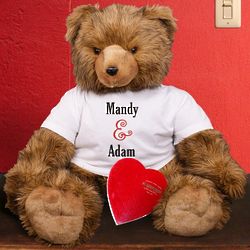 Couple's Personalized Plush Bruiser Teddy Bear with Chocolates