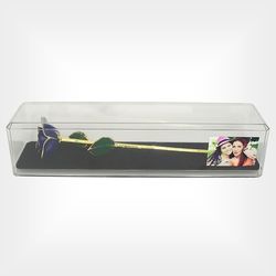 True Blue Friend 11" Preserved Rose in a Case with Engraved Photo