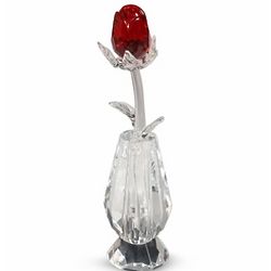 Red Crystal Rose in Vase