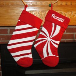 Peppermint Candy Personalized Christmas Stocking