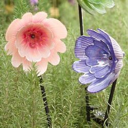 Solar Glass Flower Garden Stake