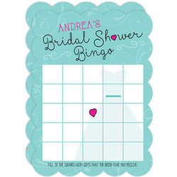 Wedding Dress Design Bridal Shower Personalized Bingo Cards