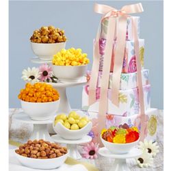 Fancy Floral 5-Tier Snacks and Sweets Gift Tower