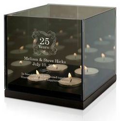 Personalized Anniversary Quad Tea Light Candle Holder