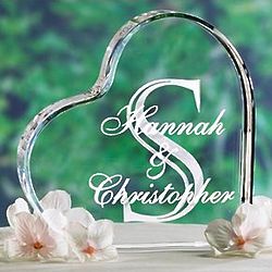 Personalized Single Initial Heart Cake Topper