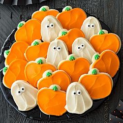 100 Ghost and Pumpkin Cutout Cookies