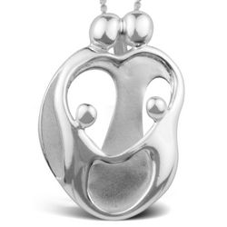 Loving Family Parents with 2 Children Small Pendant