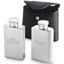 Engreavable Double Flasks in Black Case