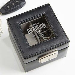 Groomsman's Engraved Leather 2 Slot Watch Box