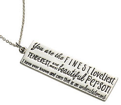 You Are the Finest Silver Bar Quote Necklace