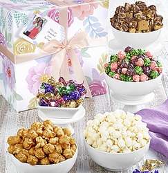 Fancy Floral Snacks and Sweets Gift Basket