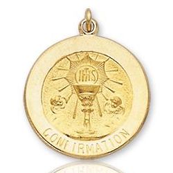 14K Yellow Gold Small Confirmation Medal