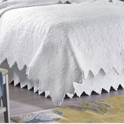 Montecito Quilted White Bedskirt in Full
