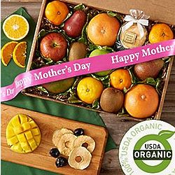 Organic Fresh and Dried Fruit with Mother's Day Ribbon