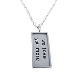Rimmed Rectangle Charm Necklace