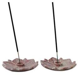 Rose Lotus Soapstone Incense Stick Holders