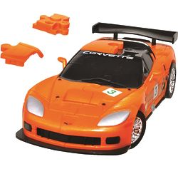 Corvette C6R 3D Jigsaw Puzzle in Orange