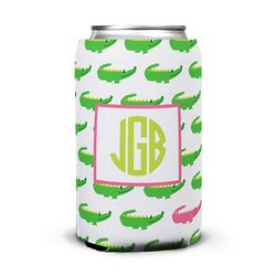 Personalized Repeating Alligator Pattern Can Koozie