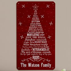 Personalized Deck the Halls 14" Metal Sign