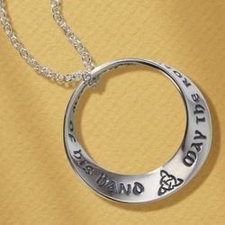 May the Road Rise to Meet You Sterling Poesy Prayer Necklace
