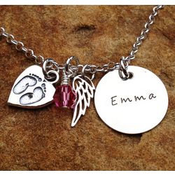Sterling Silver Angel Baby Charm Necklace