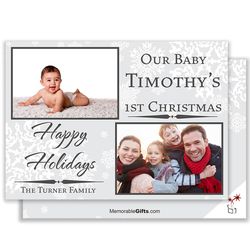 Babys 1st Christmas Family Photo Holiday Card