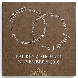 Personalized Wedding Forever and Ever Canvas Print Wall Art