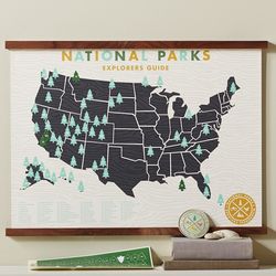 Adventure-Tracking National Parks Framed Map Print