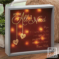 You're All I Need 10x10 Personalized LED Light Shadow Box