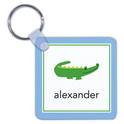 Personalized Alligator Key Chain in Blue