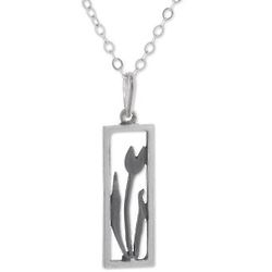 Tulip in the Window Sterling Silver Pendant Necklace