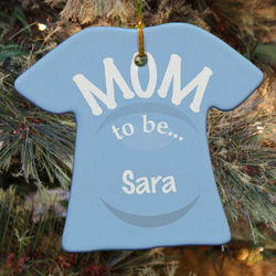 Personalized Ceramic Mom to Be Ornament