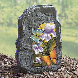 Solar Lighted Butterfly Rock