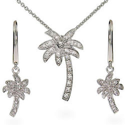 Palm Tree Necklace and Earring Set