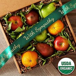Organic 9 Piece Fruit Box with Sympathy Ribbon