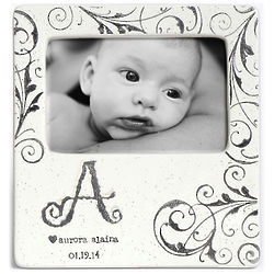 Handmade Ceramic Monogram Baby Photo Frame