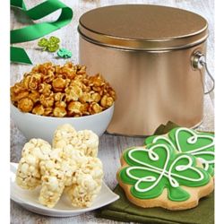 St. Patrick's Day Popcorn and Cookies in Gift Pail