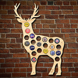 Buck Deer Beer Cap Map Bar Sign