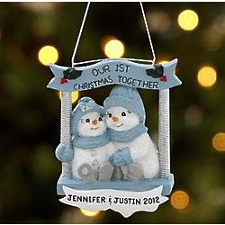 Personalized Snow Buddies Our First Christmas Ornament