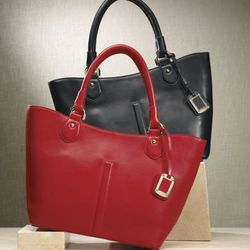 Curved Top Leather Bag