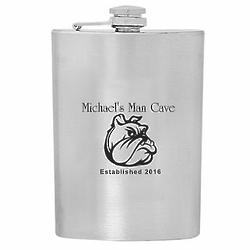 Engraved Man Cave Stainless Steel Flask